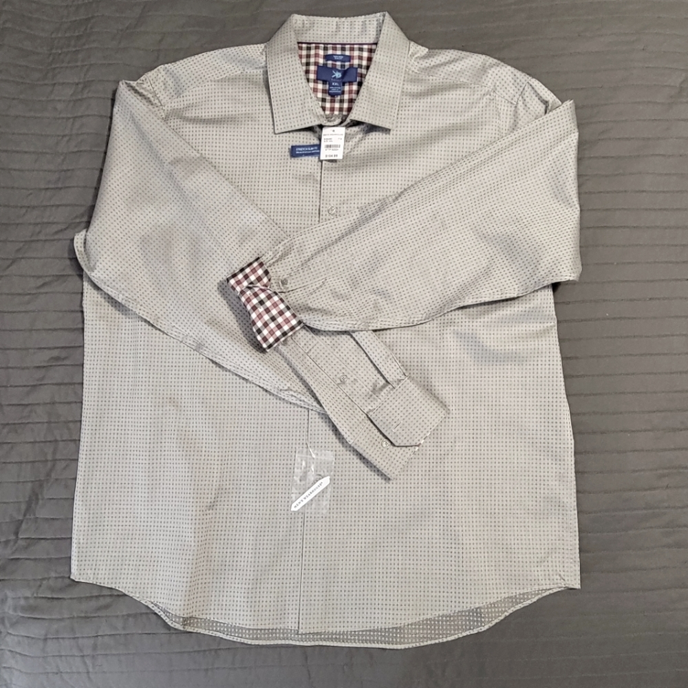 New Men's Egara Slim Fit Button Up Long Sleeve Shirt XXL